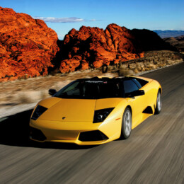 Lamborghini at Red Rock Nat'l Park, NV shot with a gyro